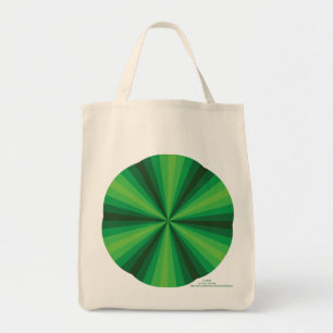 Bolsa Tote Barra de Toques Verde de Illusão Óptica