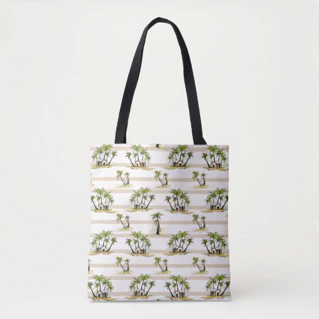 Bolsa Tote Barraca e palmas tropicais (Frente)