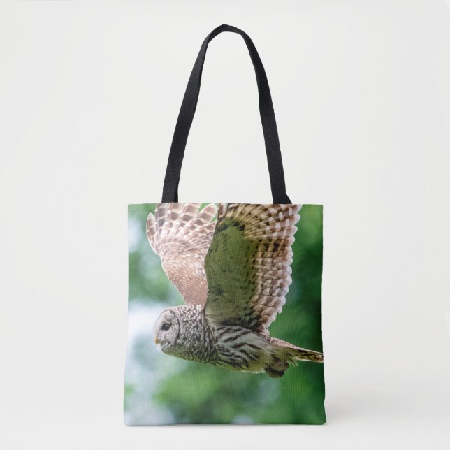 Bolsa Tote Barred Owl em voo (Frente)