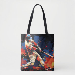 Bolsa Tote Baseball Action Sports Painting Abstrato Art Decor