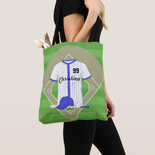Bolsa Tote Baseball azul personalizado