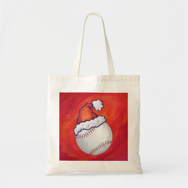 Bolsa Tote Baseball com Santa Hat em Vermelho (Frente)