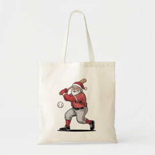 Bolsa Tote Baseball de Natal Jogando Papai Noel Esporte