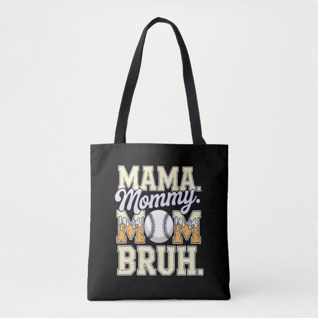 Bolsa Tote Baseball Mãe Bruh Engraçado Design de Sorvete (Frente)