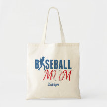Baseball Mãe Monograma Branco Vermelho Azul
