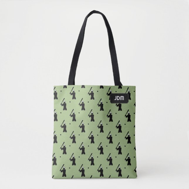 Bolsa Tote Baseball - Motif de Batente - suas iniciais ou nom (Frente)