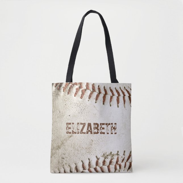 Bolsa Tote Baseball Vintage Personalizado (Frente)