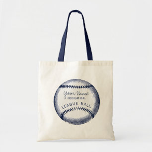 Bolsa Tote Basebol do vintage, bola personalizada