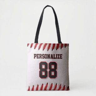 Bolsa Tote Basebol Softbol Nome e Número Personalizados
