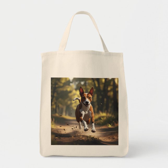 Bolsa Tote Basenji Elegant Grocery Tote Bag (Frente)