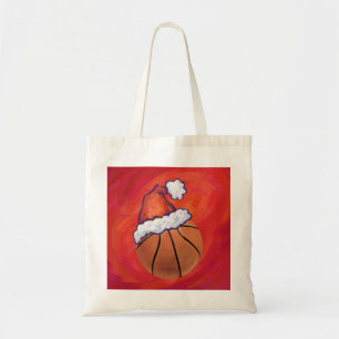 Bolsa Tote Basquetebol no chapéu do papai noel