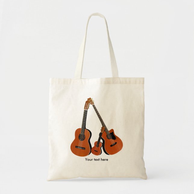 Bolsa Tote Bass Acústico do Violão Folclórico e Ukulele (Frente)