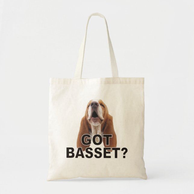 Bolsa Tote Basset obtido? Sacola do urro Basset Hound (Frente)
