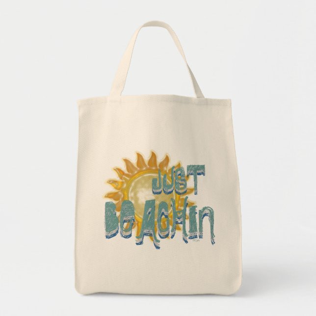 Bolsa Tote Basta BEACHIN Teal! (Sol 3D) (Frente)