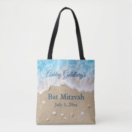 Bolsa Tote Bat Mitzvah Ondas da Praia Azul