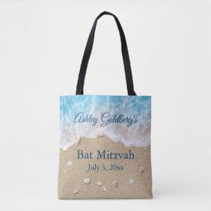 Bolsa Tote Bat Mitzvah Ondas da Praia Azul