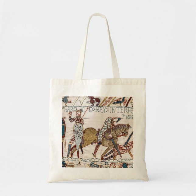 Bolsa Tote Batalha de Hastings - Bayeux Tapeçaria Rei Harold (Frente)