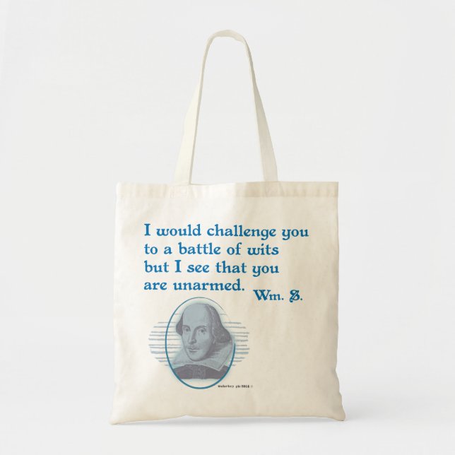 Bolsa Tote Batalha de Shakespeare de sagacidades (Frente)