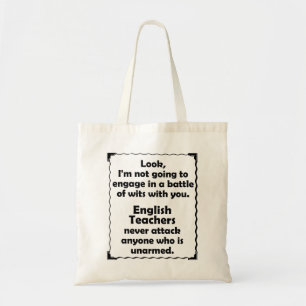 Bolsa Tote Batalha do professor de inglês das sagacidades