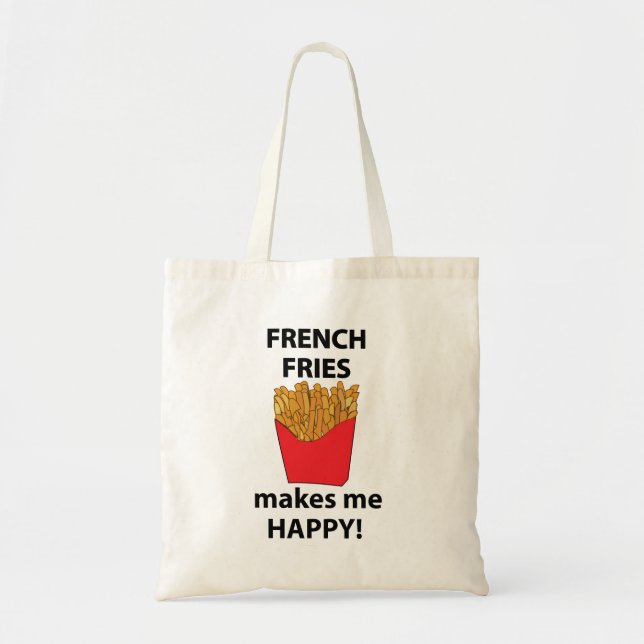 Bolsa Tote Batata Frita Me Faz Feliz Batata Frita  (Frente)