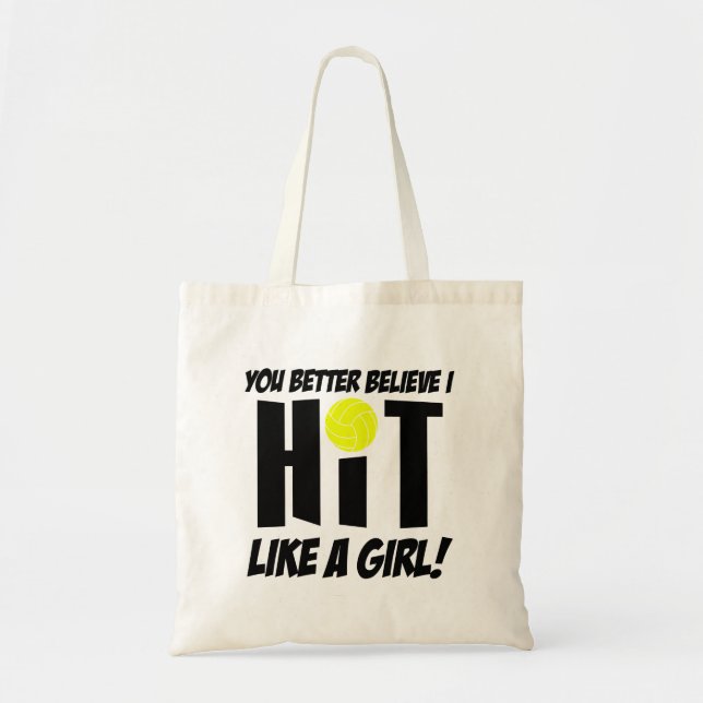 Bolsa Tote bater como um voleibol de menina (Frente)