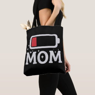 Bolsa Tote Bateria da Mãe Baixa Cansada Engraçado Dia das Mãe
