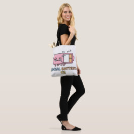 Bolsa Tote Bateria Social Kawaii 1% Energia de Introvertido E