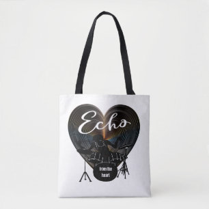 Bolsa Tote Batida em cilindros - eco do baterista do coraçã