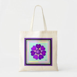 Bolsa Tote Batimentos de neon e corações roxos