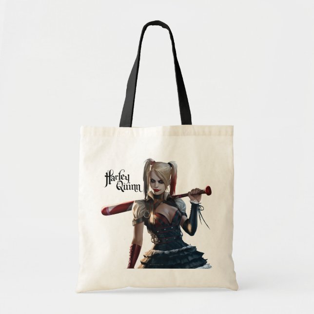 Bolsa Tote Batman Arkham Knight | Harley Quinn com Bat (Frente)