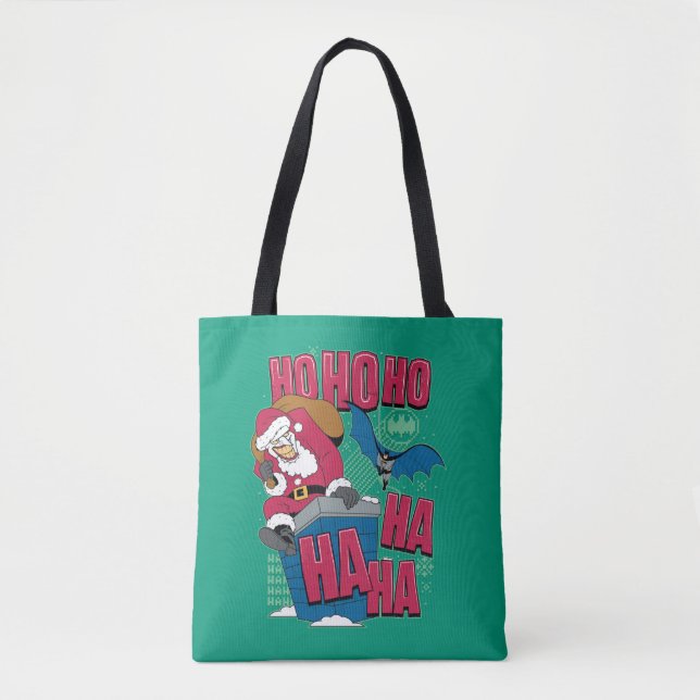 Bolsa Tote Batman | Joker Santa Claus Subindo Chaminé (Frente)