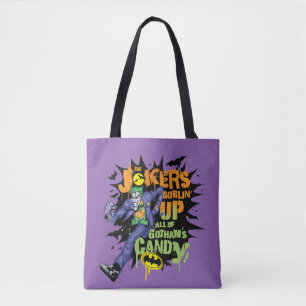 Bolsa Tote Batman   Joker's Goblin' Up All of Gotham's Candy