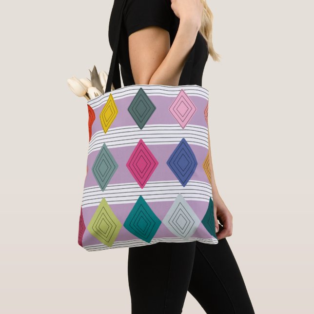 Bolsa Tote Bauhaus Diamond Quilt (Close Up)