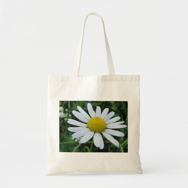 Bolsa Tote Baumwolltasche weisse Margerite (Frente)