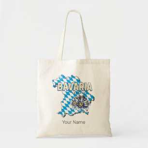 Bolsa Tote Baviera com Mapa Antigo e Desenho de Edelweiss