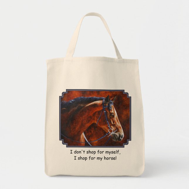 Bolsa Tote Bay Horse Hanoverian Warmblood (Frente)