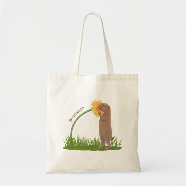 Bolsa Tote BD de cãozinho da pradaria (Frente)