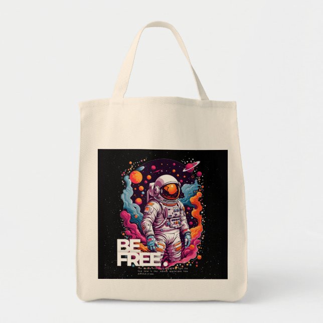 Bolsa Tote BE FREE Astronauta design (Frente)
