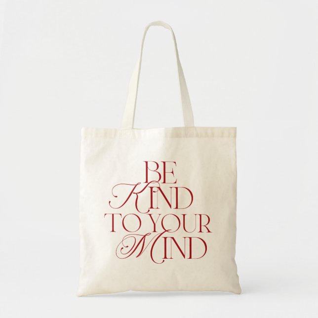 Bolsa Tote Be Kind to Your Mind Tote Bag Red (Frente)