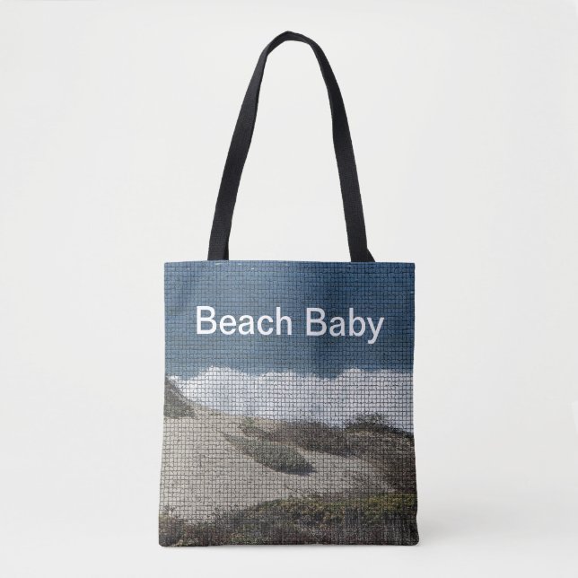 Bolsa Tote Beach Baby California Paisagem costeira Oceano (Frente)
