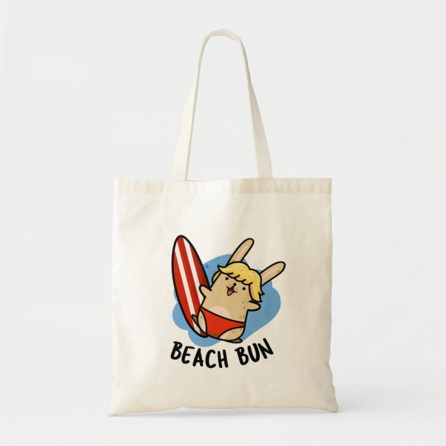 Bolsa Tote Beach Bun Funny Bunny Pun (Frente)