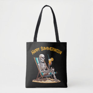 Bolsa Tote Beach Lounging Skeleton Halloween
