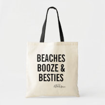 Beaches Booze e Besties | Saco de Tote no Fim de S