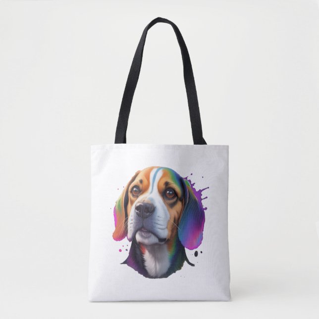 Bolsa Tote beagle colorido (Frente)