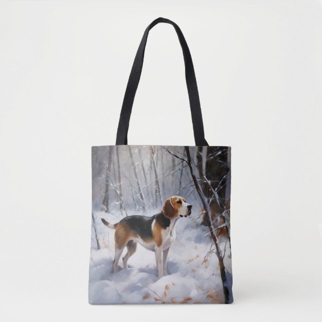 Bolsa Tote Beagle Deixe-O Neve Natal (Frente)