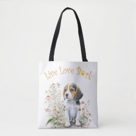 Bolsa Tote Beagle Dog Mãe Floral