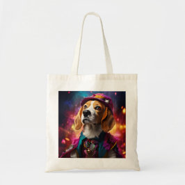 Bolsa Tote Beagle em um chapéu rosa