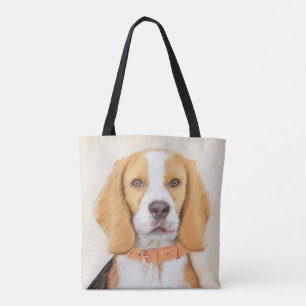 Bolsa Tote Beagle Hound Dog Painting Original Animal Art