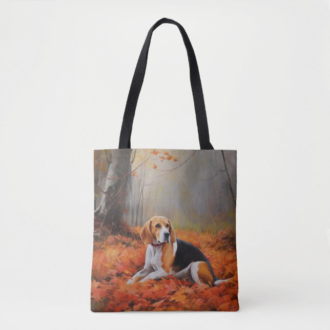 Bolsa Tote Beagle no outono deixa cair inspiração (Frente)