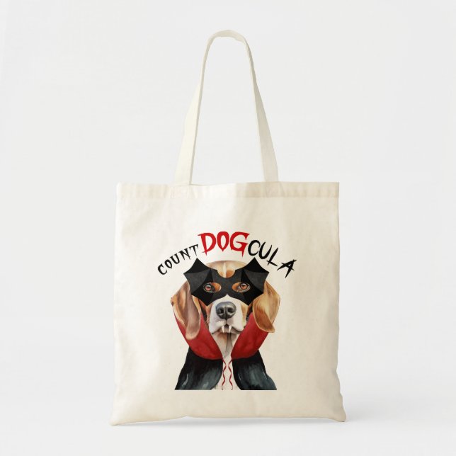 Bolsa Tote Beagle Vampire Dog Trick ou Treine Halloween (Frente)